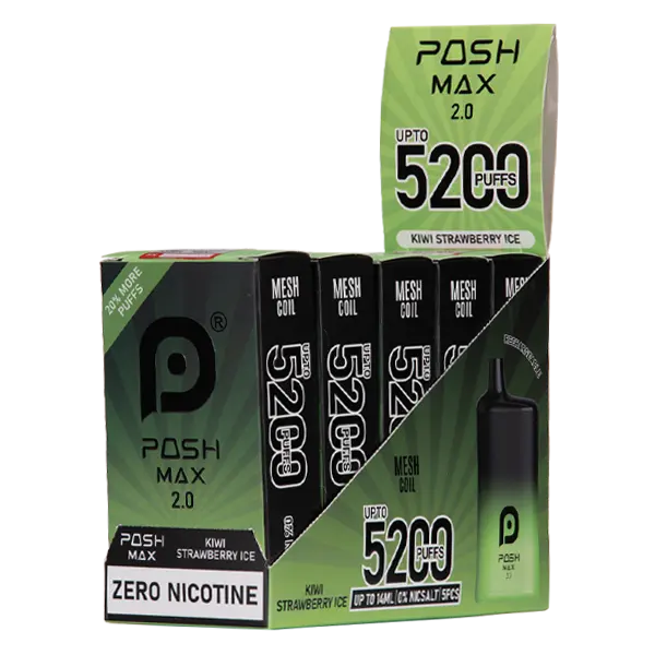 BUY 1 GET 1 FREE Kiwi Strawberry Ice Posh Max 2.0 | Vape Amazon India Posh Disposables