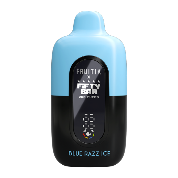 BUY 1 GET 1 FREE Blue Razz Ice FRUITIA X Fifty Bar 20K | Vape Amazon India