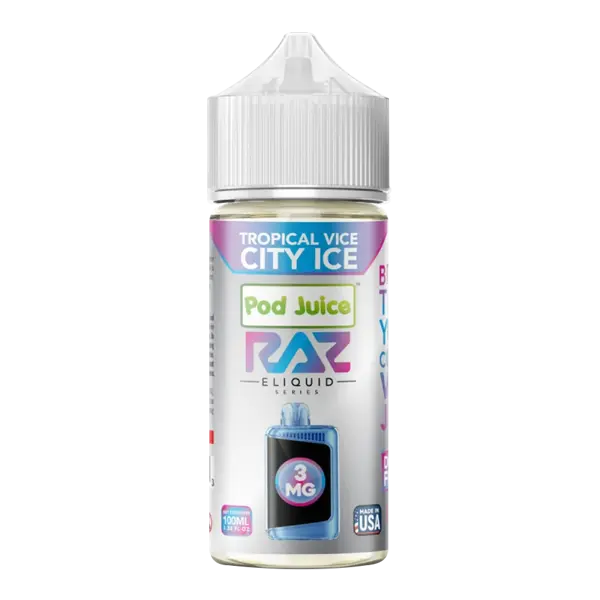 BUY 1 GET 1 FREE Tropical Vice City Ice RAZ X Pod Juice 100ml | Vape Amazon India