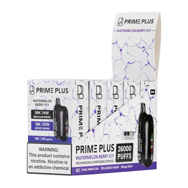 BUY 1 GET 1 FREE Watermelon Berry Icy Prime Plus 26000 | Vape Amazon India Prime Bar