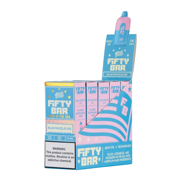 BUY 1 GET 1 FREE Blue Razzle Ice Fifty Bar | Vape Amazon India Beard Vape Co