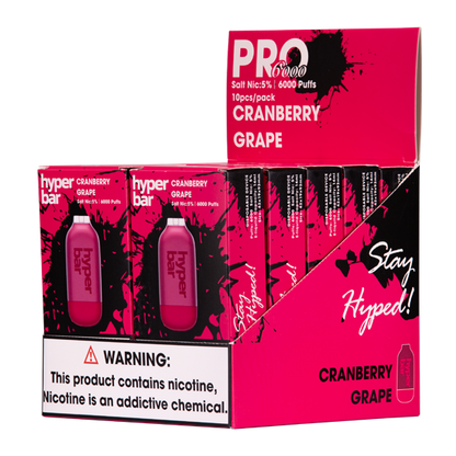 Cranberry Grape Hyper Bar Pro 6000