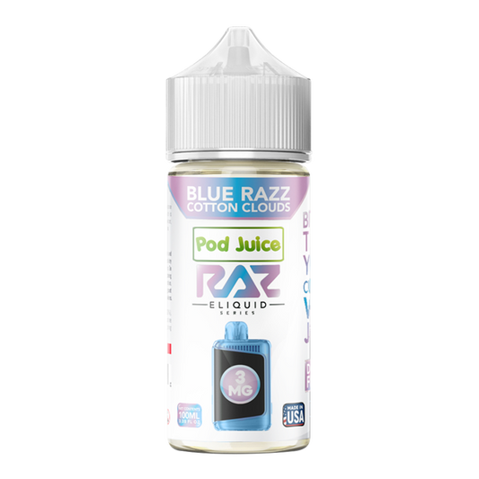 Blue Razz Cotton Clouds RAZ X Pod Juice 100ml