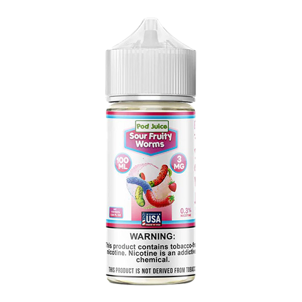 Sour Fruity Worms Pod Juice 100ml