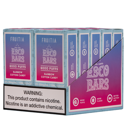 Rainbow Cotton Candy Esco Bar 6000
